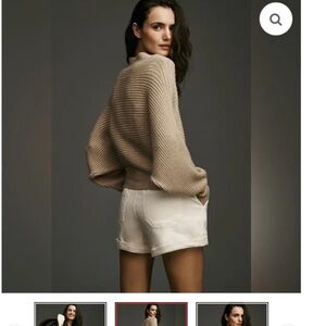 Anthropologie Taupe Cowl Neck Sweater